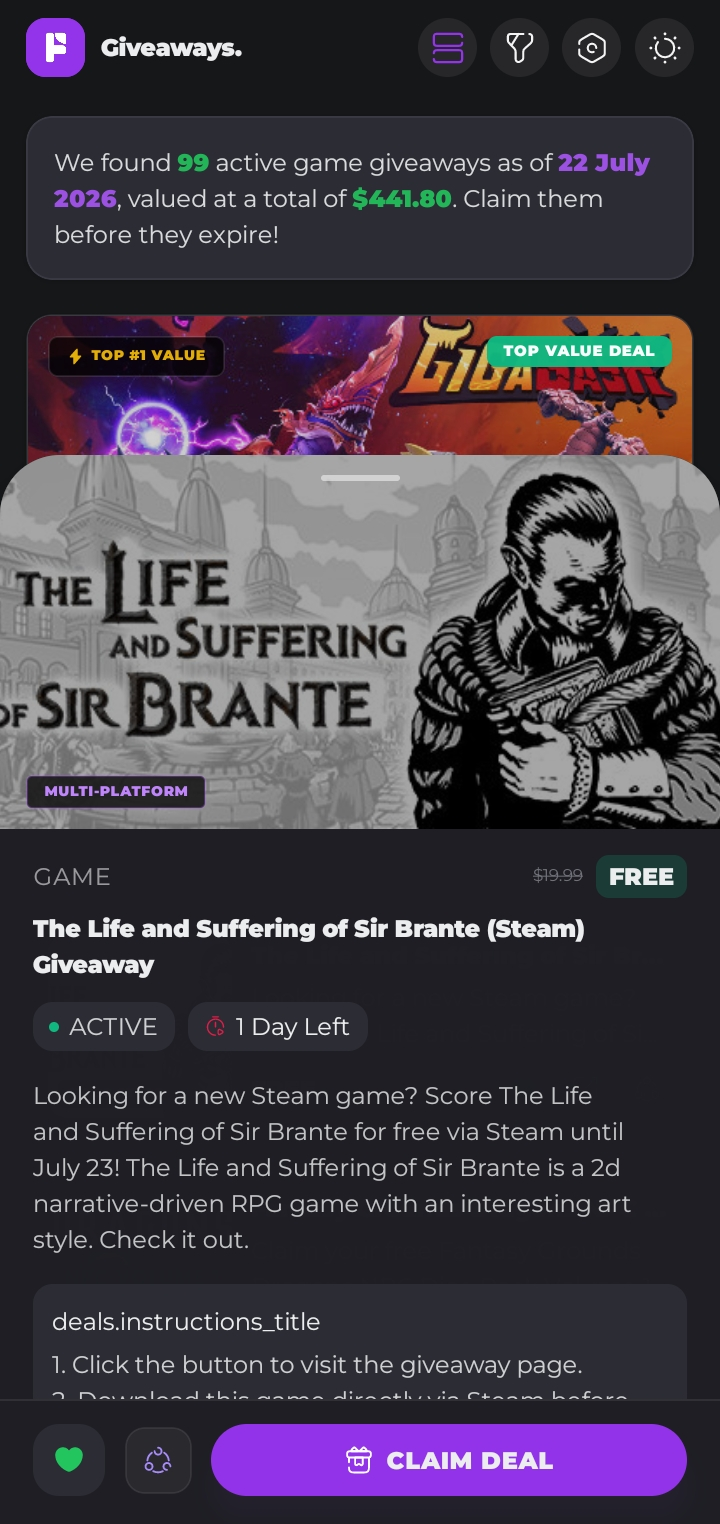 Claim Game Giveaways